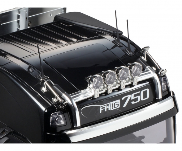 Accessoire Pour Camion RC Tamiya 1/14 : Barre De Toit Avec Projecteurs Chromés Pour Volvo FH16